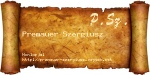 Premauer Szergiusz névjegykártya